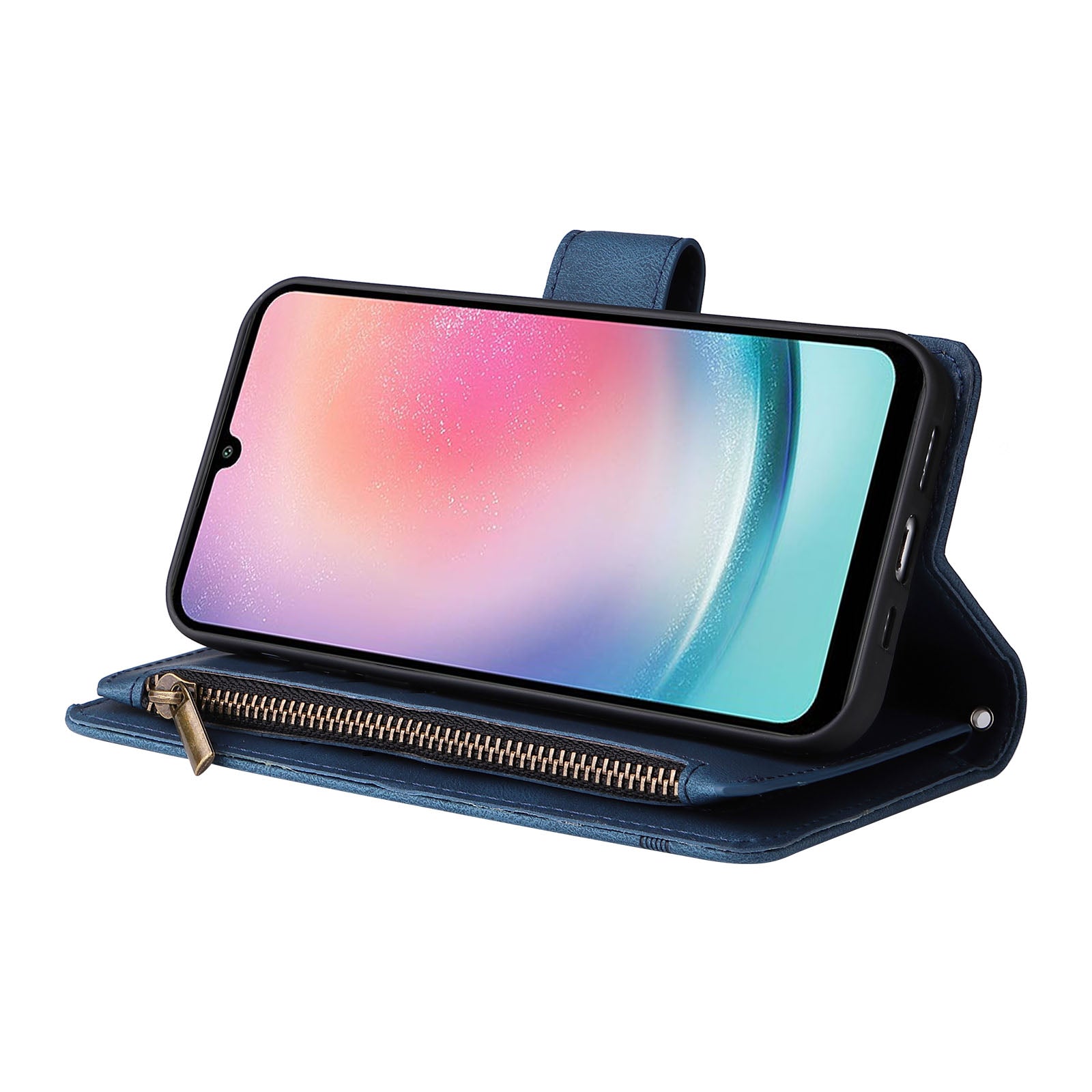 For Samsung Galaxy A34 5G Multiple Card Slots Zipper Pocket Phone Case Skin-touch Leather Wallet Stand Cover For Samsung Galaxy A34 5G Multiple Card Slots Zipper Pocket Phone Case Skin-touch Leather Wallet Stand Cover